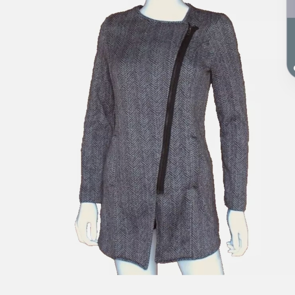 BANANA REPUBLIC Gray Herringbone Knit Jacket Sz.XL